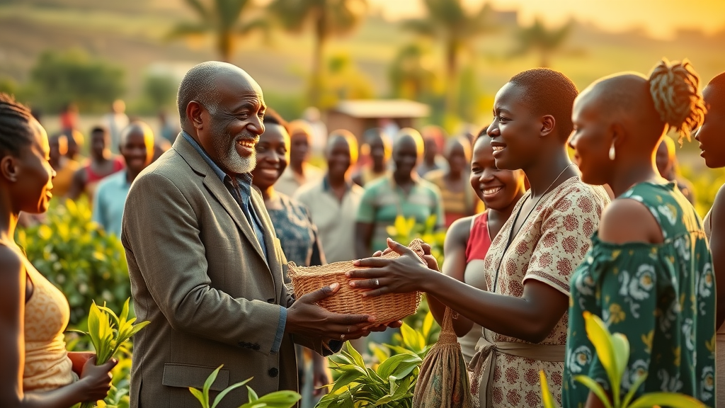Joyful African community celebrating shared value and sustainable business growth Africa