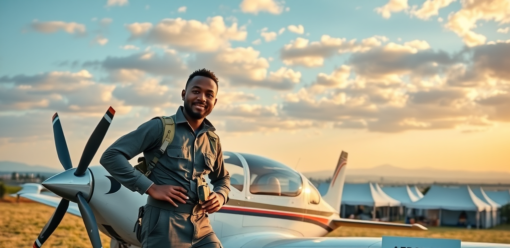 Young African pilot at Africa Youth Aviation & Aerospace Forum in Nairobi