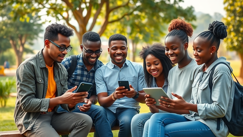 Diverse virtual creatives collaborating in Kampala for social media growth event