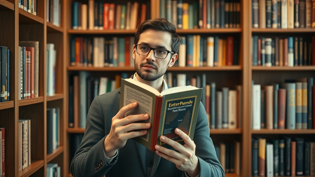 thoughtful academic holding a book in a library, entrepreneurship now – more than just books, it’s a mission by dr. ona newton (fbcs, frsa, fsip)